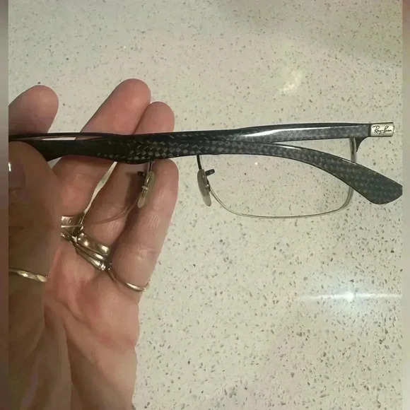 Ray-Ban Frames RB 8413 2503 Black/Exposed Carbon Fiber Half Rim 54 18 145 - Picture 4 of 6